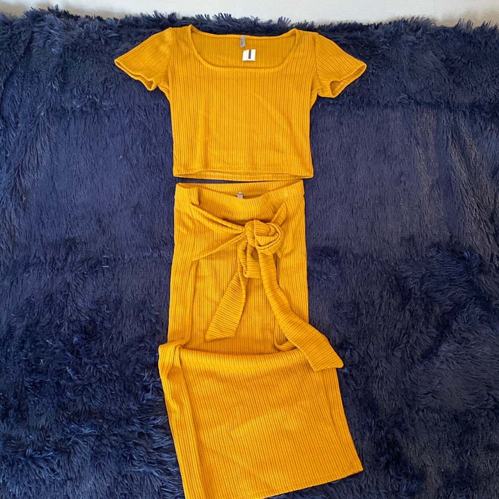 Mustard two piece dress